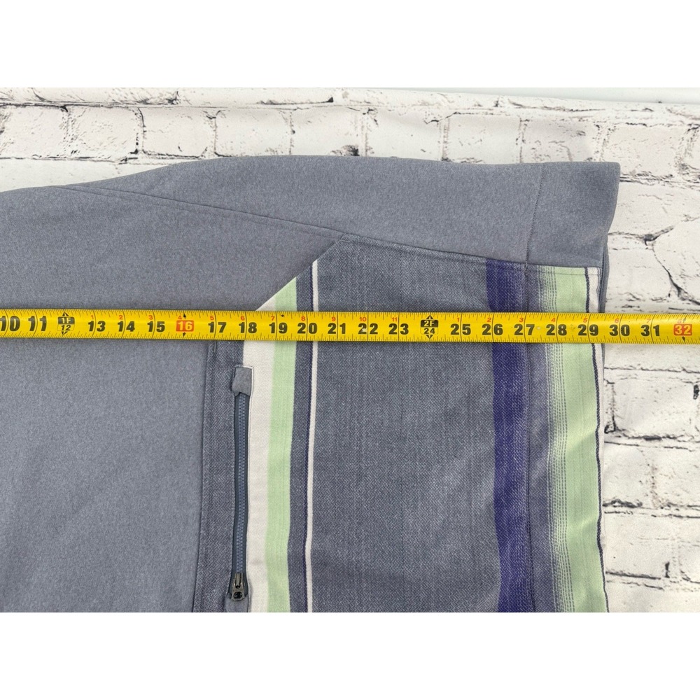 Burton Oak Long Pullover Hoodie Sweatshirt Women's L Gray Blue Multi‎ Stripes - Picture 7 of 7